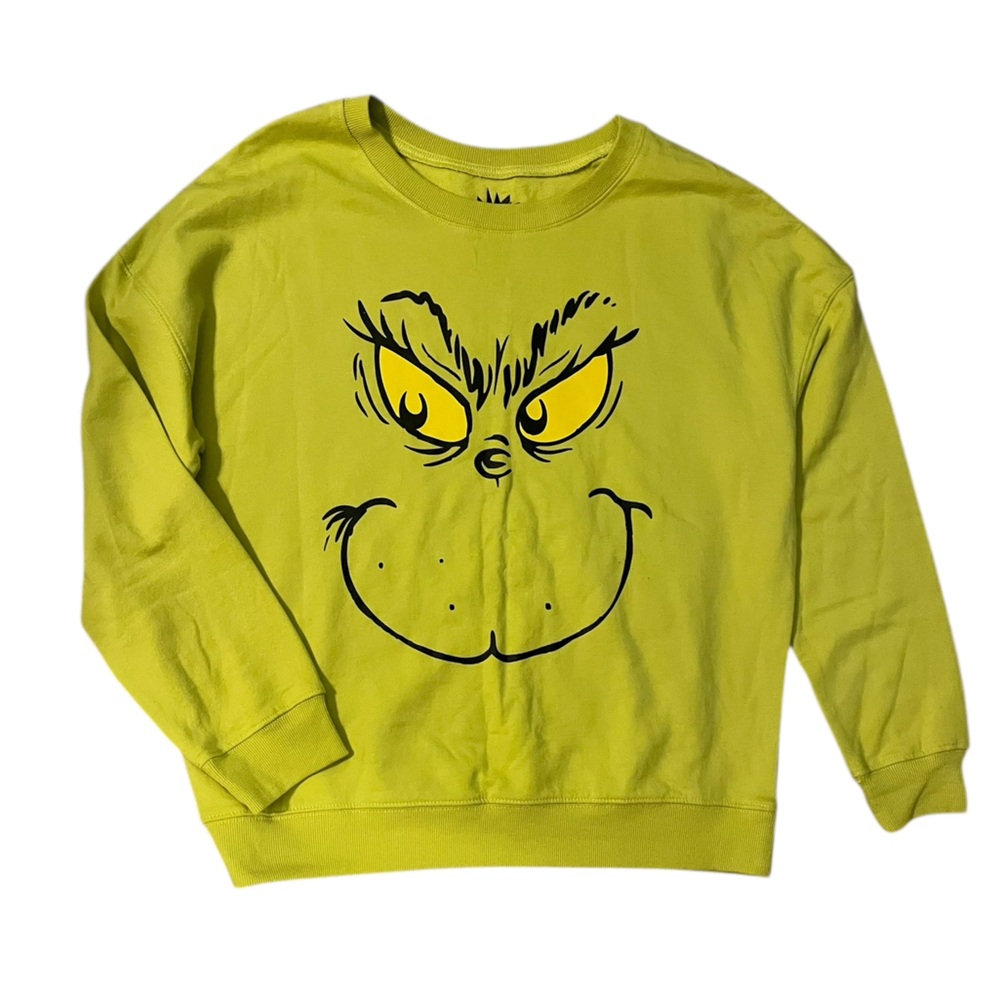 Grinch Christmas Sweatshirt Medium Green Pullover‎ Dr. Seuss Holiday Sweater